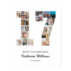 17th Birthday Number 17 Custom Photo Collage