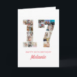 17th Birthday Number 17 Photo Collage Personalised Card<br><div class="desc">Celebrate momentous 17th Birthday with this cute card. It's a personalised photo collage birthday card that allows you to create a truly unique and memorable design. This customisable template lets you insert your own cherished photos, capturing the precious moments throughout the year. This custom card is perfect for commemorating your...</div>