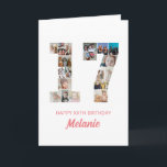 17th Birthday Number 17 Photo Collage Personalised Card<br><div class="desc">Celebrate momentous 17th Birthday with this cute card. It's a personalised photo collage birthday card that allows you to create a truly unique and memorable design. This customisable template lets you insert your own cherished photos, capturing the precious moments throughout the year. This custom card is perfect for commemorating your...</div>