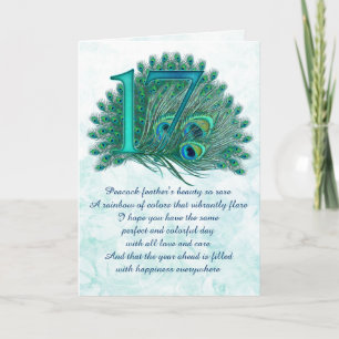 17th birthday numbered greeting cards