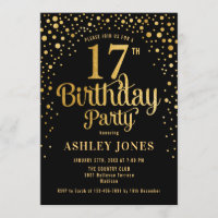 17th Birthday Party - Black & Gold