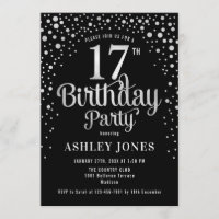 17th Birthday Party - Black & Silver