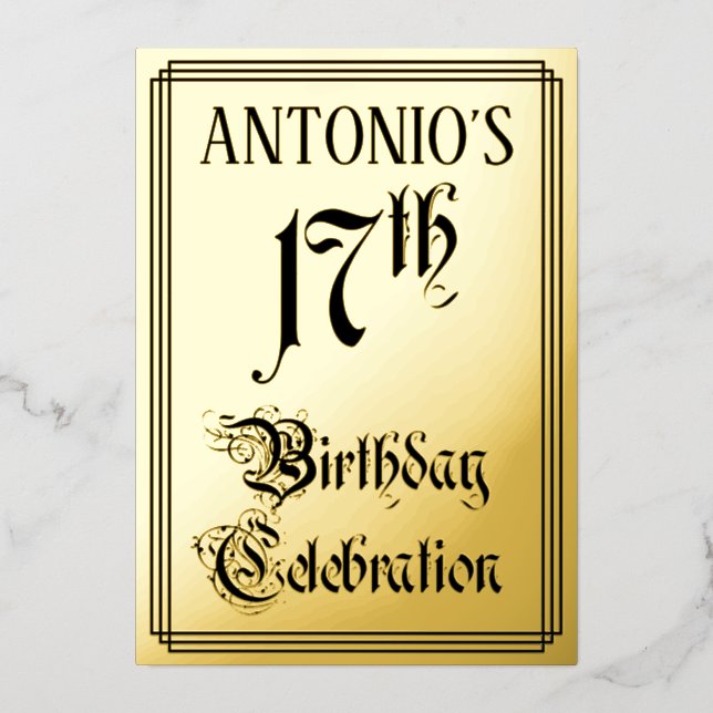 17th Birthday Party — Elegant Script + Custom Name (Front)