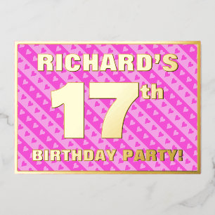 17th Birthday Party — Fun Pink Hearts and Stripes
