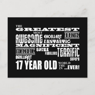 17th Birthday Party Greatest Seventeen Year Old Invitation Postcard