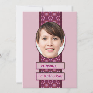 17th Birthday Party Invitation Picture and Name