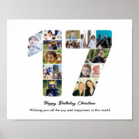 17th Birthday Party Number 17 Photo Collage
