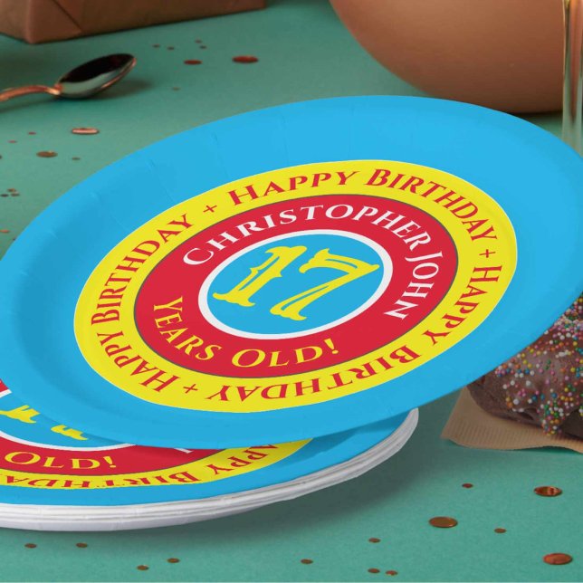 17th Birthday Party Paper Plates (Creator Uploaded)