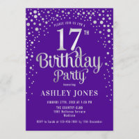 17th Birthday Party - Purple & Silver