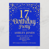 17th Birthday Party - Royal Blue & Gold