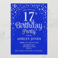17th Birthday Party - Royal Blue & Silver