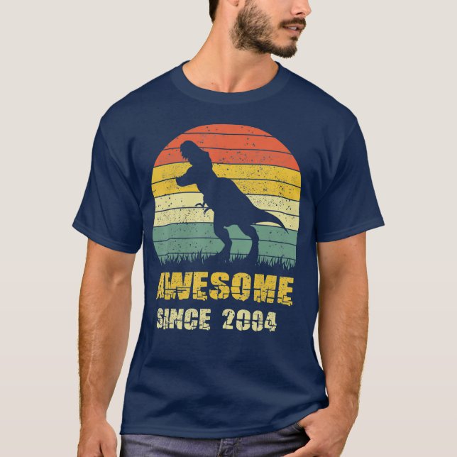 17th Birthday Shirt Dinosaur 2004 Year Old for (Front)