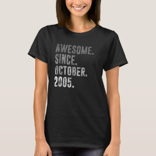 17th Birthday Vintage Awesome Since October 2005 T-Shirt