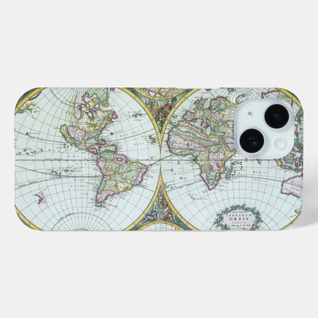 17th Century Antique World Map, Frederick De Wit Case-Mate iPhone Case (Back (Horizontal))