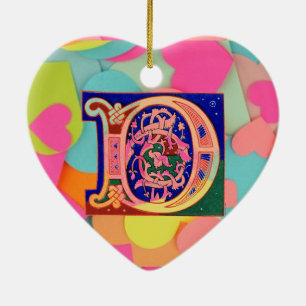 17th Century Letter D Ceramic Tree Decoration