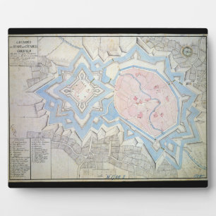 17th Century Map of Coesfeld Ludgerusburg Germany Plaque