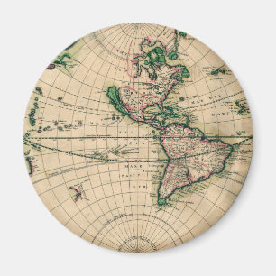 17th Century New World Map Magnet