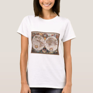 17th Century original World Map1600s T-Shirt