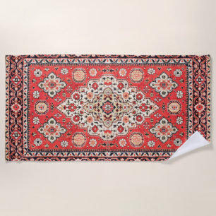 17th Century Persian Rug Print Beach Towel