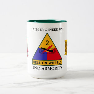 17TH ENGINEER BATTALION 2ND ARMORED  Two-Tone COFFEE MUG
