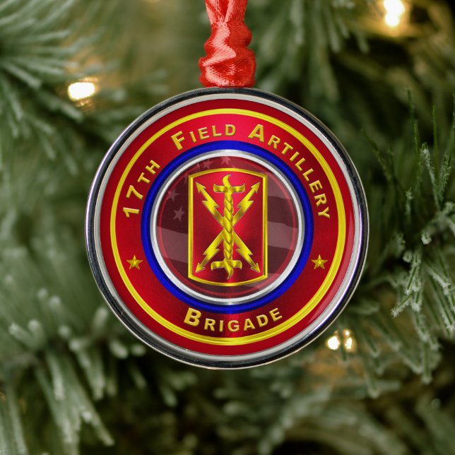 17th Field Artillery Brigade Christmas  Metal Tree Decoration (Tree)