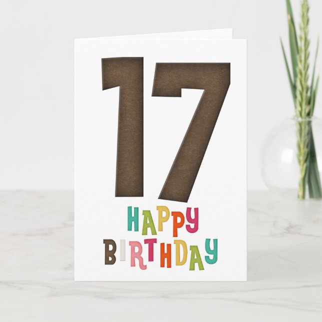 17th Happy Birthday Card Design 3 (Front)