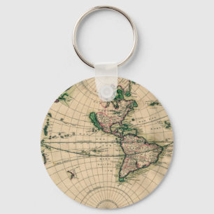 17th New World Map Key Ring