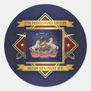 17th Pennsylvania Cavalry Classic Round Sticker