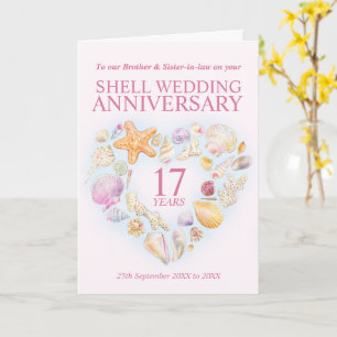 17th shell wedding anniversary sister-in-law card