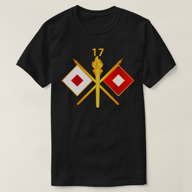 17th Signal Battalion w Unit Number Branch wo Txt T-Shirt (Design Front)