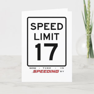 17th Speed Limit Birthday Card