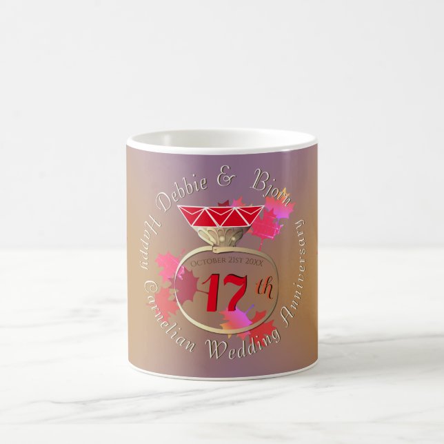 17th Wedding Anniversary Carnelian Ring Coffee Mug (Center)