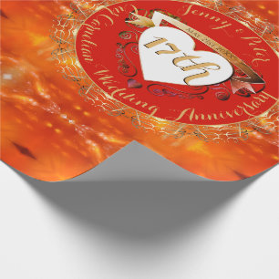 17th Wedding Anniversary Carnelian  Wrapping Paper
