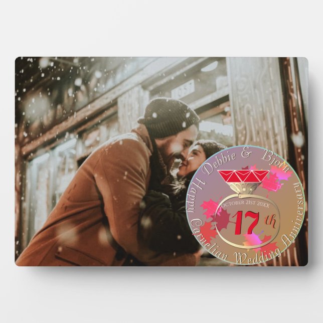 17th Wedding Anniversary Custom Photo Horizontal Plaque (Front)