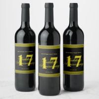 17th Wedding Anniversary Custom Wine Label