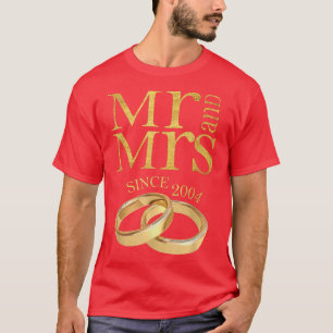 17th Wedding Anniversary Gift Mr & Mrs Since 2004 T-Shirt
