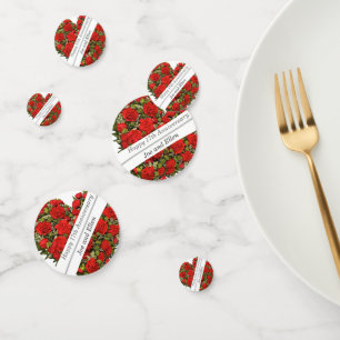 17th Wedding Anniversary, Red Carnations Confetti