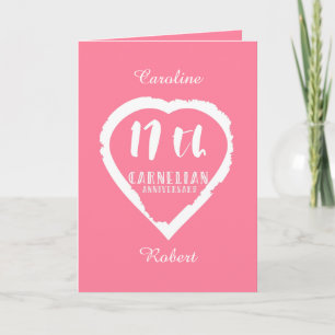 17th Wedding anniversary traditional carnelian Card