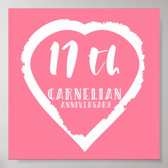 17th Wedding anniversary traditional carnelian Poster (Front)