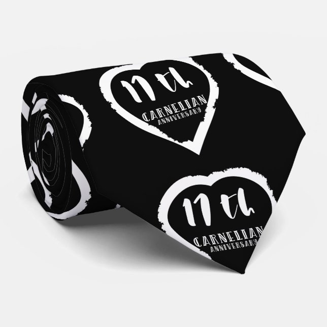 17th Wedding anniversary traditional carnelian Tie (Rolled)