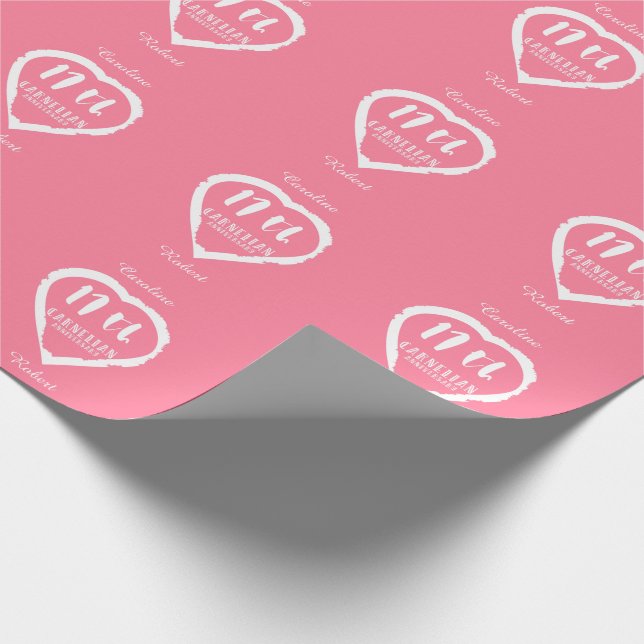17th Wedding anniversary traditional carnelian Wrapping Paper (Corner)