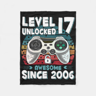 17yr Bday Son Boy Funny Gamer 17th 17 Year Old Bir Fleece Blanket