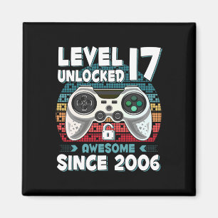 17yr Bday Son Boy Funny Gamer 17th 17 Year Old Bir Magnet