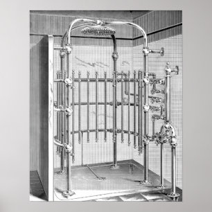 1800s Antique Shower Poster