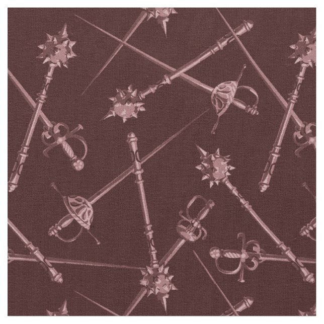 1800s Melee Weapons, Burgundy Fabric (Close Up)