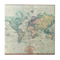 1801 Cary Map of the World on Mercator Projection
