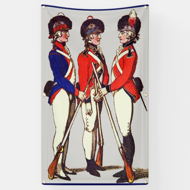 1803 London volunteer soldiers print Banner (Vertical)