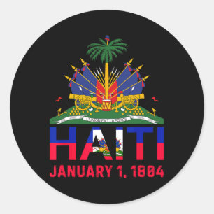 1804 Haiti Island Cute Haiti Date Of Independence  Classic Round Sticker