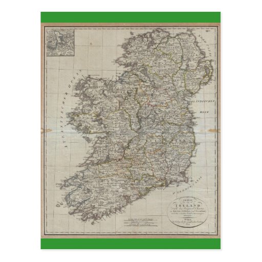Image of 1804 Map of Ireland Postcard