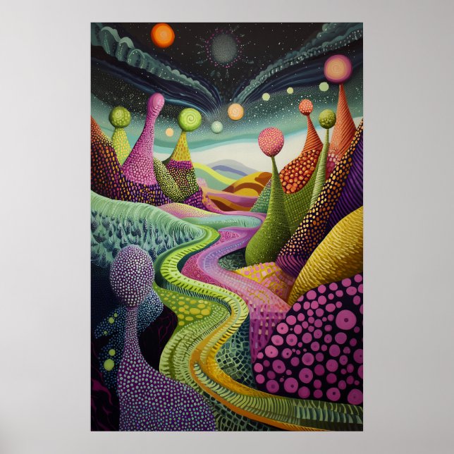 1806 Cosmic Surrealist Dreamscape Poster (Front)